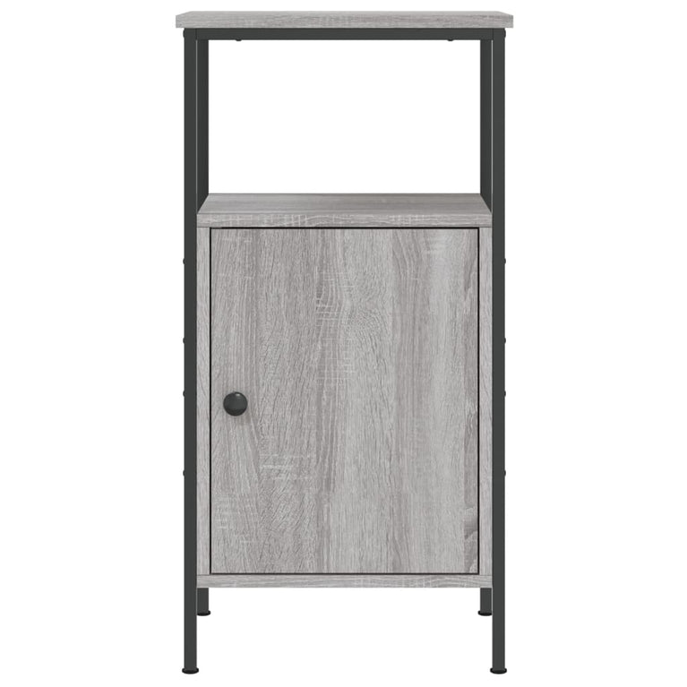 Nachtkastje 41x31x80 cm bewerkt hout grijs sonoma