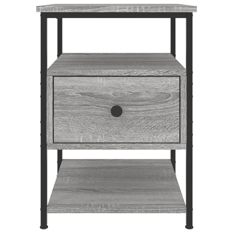 Nachtkastje 40x42x56 cm bewerkt hout grijs sonoma