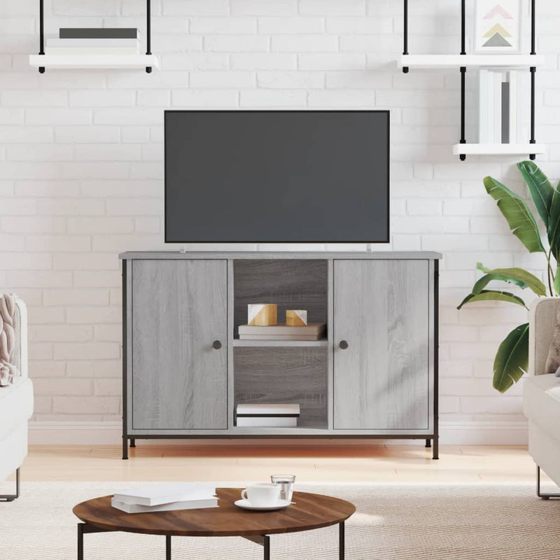 Tv-meubel 100x35x65 cm bewerkt hout grijs sonoma eikenkleurig