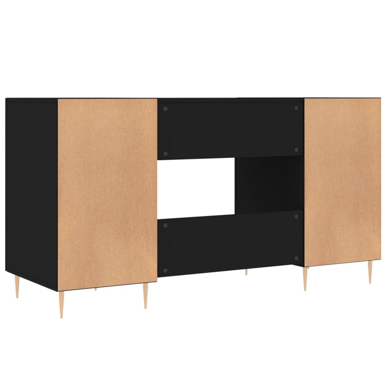 Bureau 140x50x75 cm bewerkt hout zwart