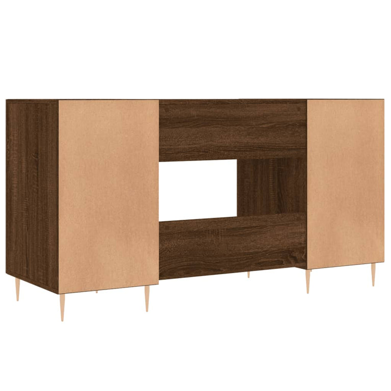 Bureau 140x50x75 cm bewerkt hout bruin eikenkleur