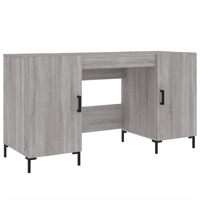 Bureau 140x50x75 cm bewerkt hout grijs sonoma eikenkleurig