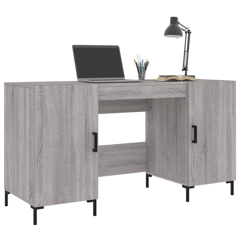 Bureau 140x50x75 cm bewerkt hout grijs sonoma eikenkleurig