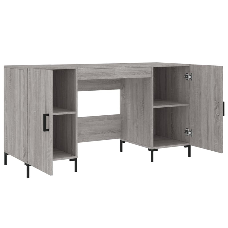 Bureau 140x50x75 cm bewerkt hout grijs sonoma eikenkleurig