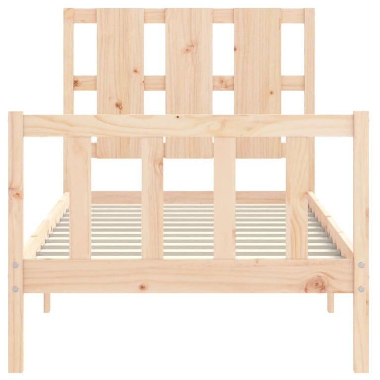 Bedframe met hoofdbord massief hout 100x200 cm
