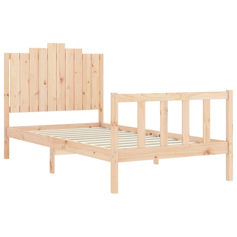 Bedframe met hoofdbord massief hout 100x200 cm