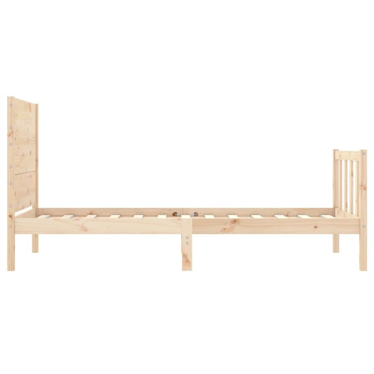 Bedframe met hoofdbord massief hout 100x200 cm