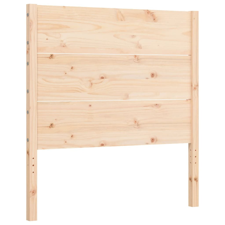 Bedframe met hoofdbord massief hout 100x200 cm