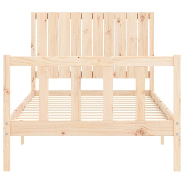 Bedframe met hoofdbord massief hout 100x200 cm