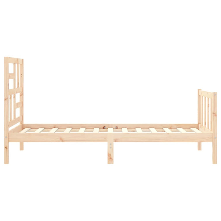 Bedframe met hoofdbord massief hout 100x200 cm