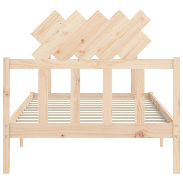Bedframe met hoofdbord massief hout 100x200 cm