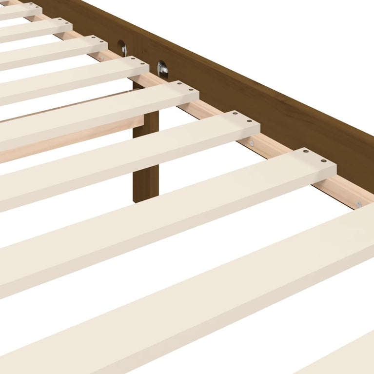 Bedframe met hoofdbord hout honingbruin 160x200 cm
