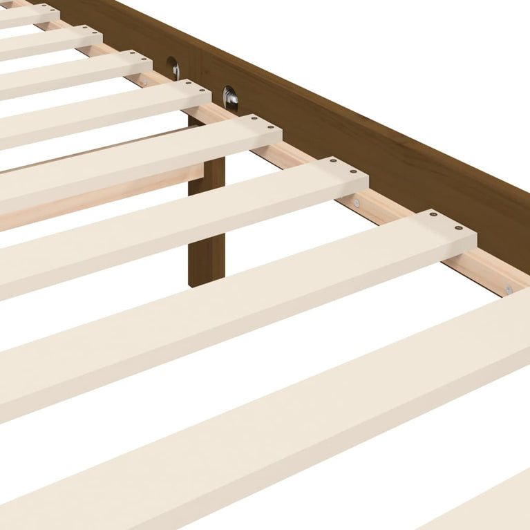 Bedframe met hoofdbord hout honingbruin 160x200 cm