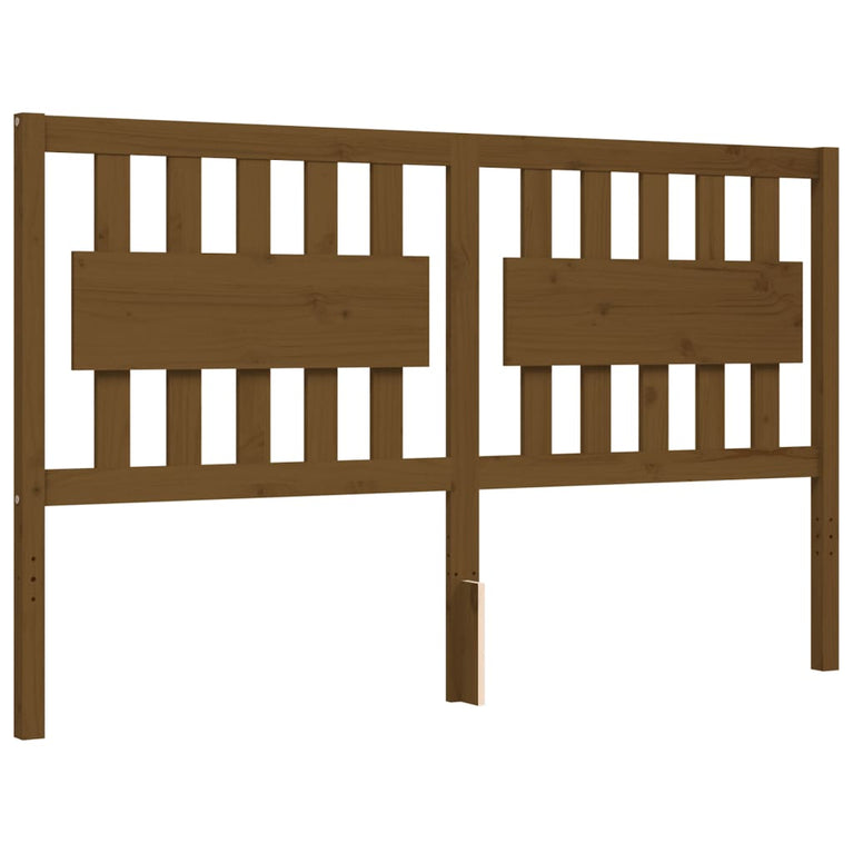 Bedframe met hoofdbord hout honingbruin 160x200 cm
