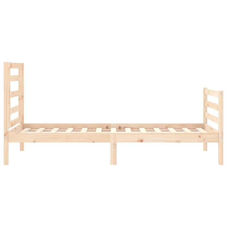 Bedframe met hoofdbord massief hout 100x200 cm