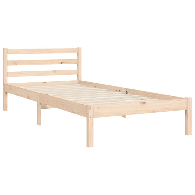 Bedframe met hoofdbord massief hout 100x200 cm