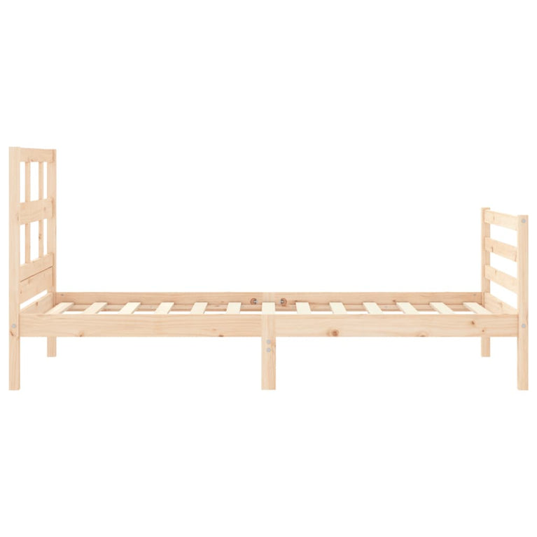 Bedframe met hoofdbord massief hout 100x200 cm