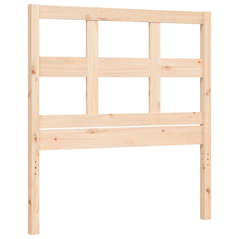 Bedframe met hoofdbord massief hout 100x200 cm
