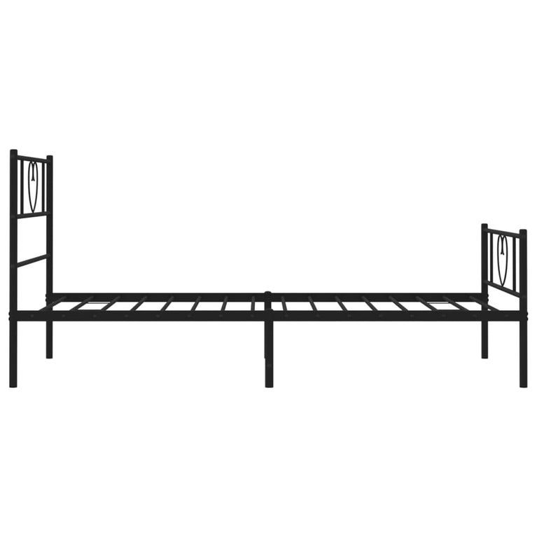 Bedframe met hoofd- en voeteneinde metaal zwart 100x200 cm