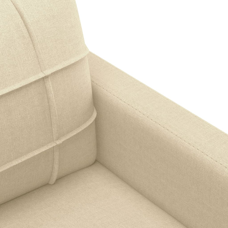3-delige Loungeset met kussens stof crèmekleurig