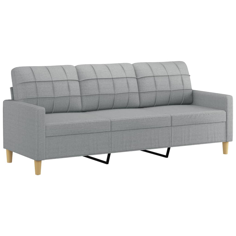 2-delige Loungeset met kussens stof lichtgrijs