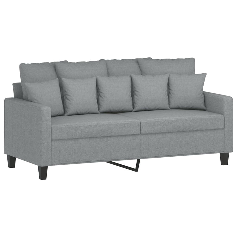 2-delige Loungeset met kussens stof lichtgrijs