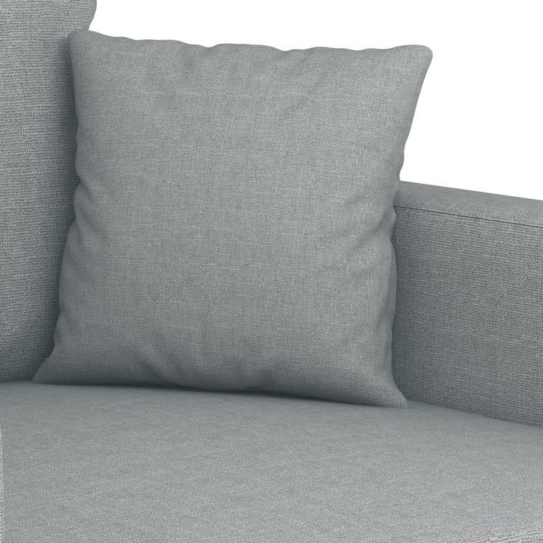 2-delige Loungeset met kussens stof lichtgrijs