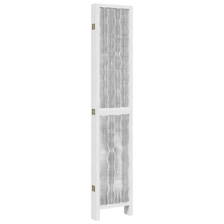 Kamerscherm met 6 panelen massief paulowniahout wit