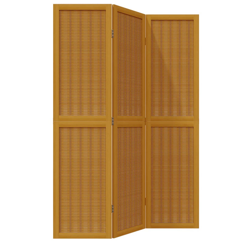 Kamerscherm met 3 panelen massief paulowniahout bruin