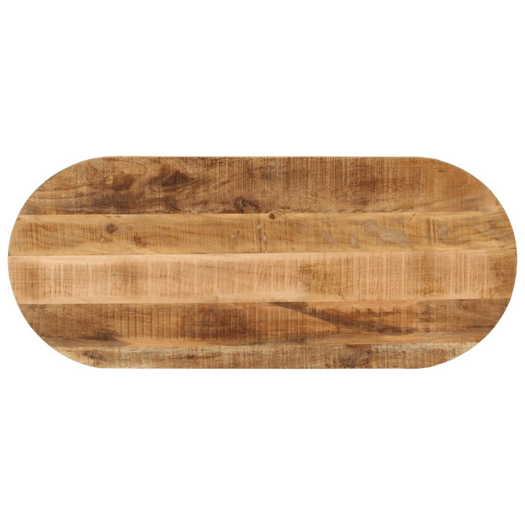 Tafelblad ovaal 80x40x2,5 cm massief ruw mangohout