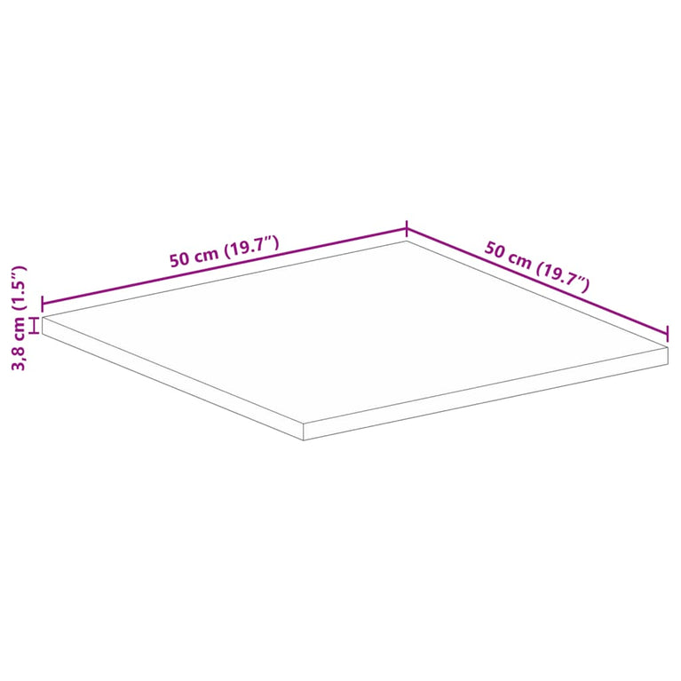 Tafelblad vierkant 50x50x3,8 cm massief acaciahout