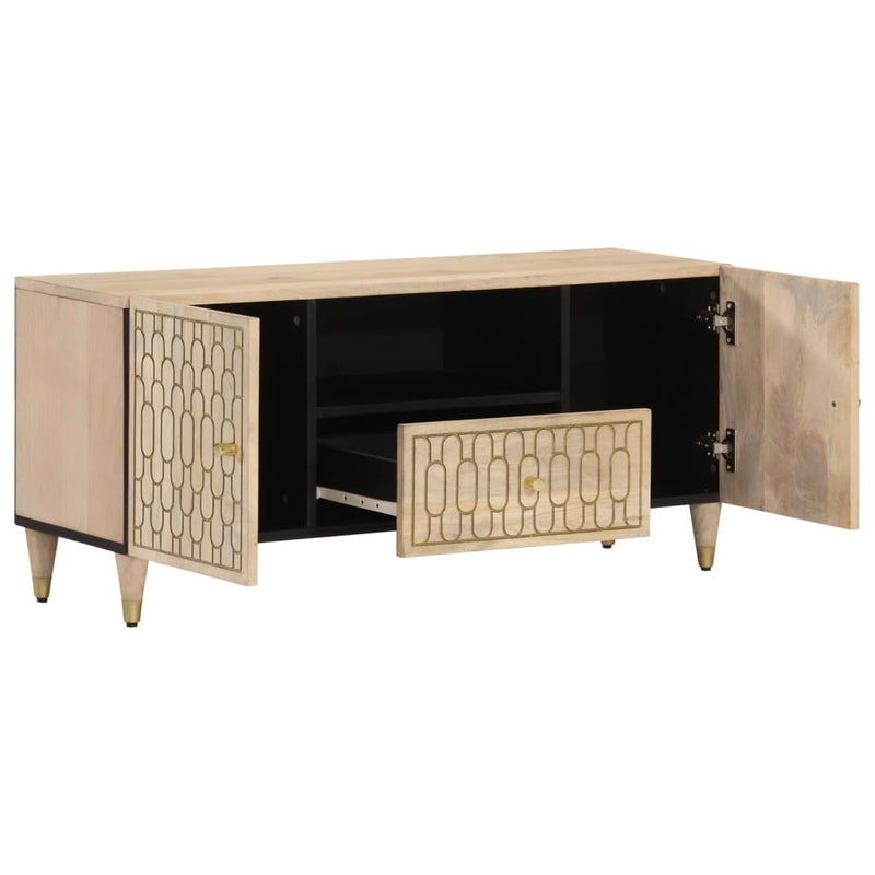 Tv-meubel 105x33x46cm massief mangohout