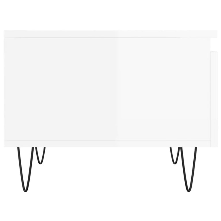 Salontafel 50x46x35 cm bewerkt hout hoogglans wit