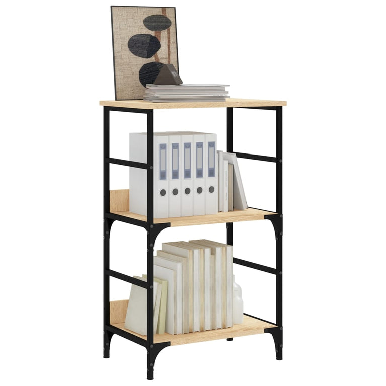 Boekenrek 50x33x82 cm bewerkt hout sonoma eikenkleurig