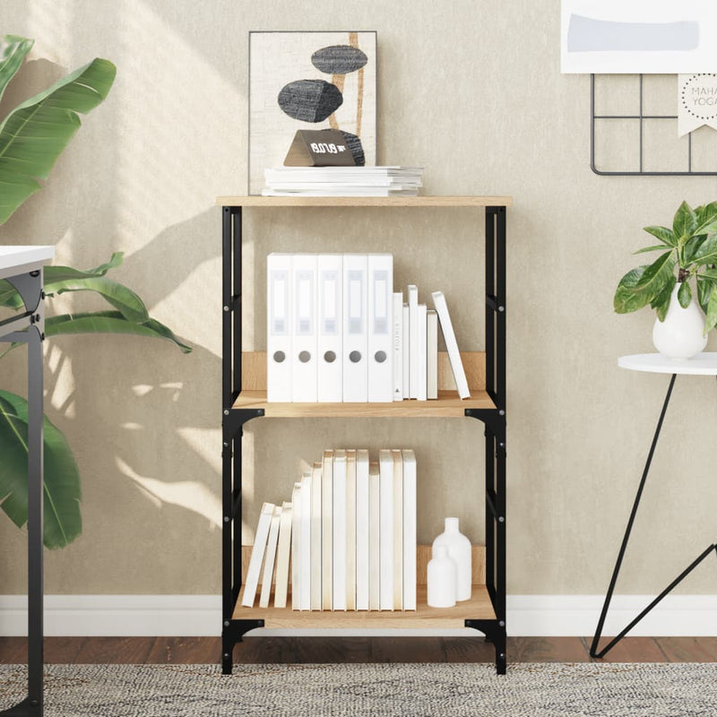Boekenrek 50x33x82 cm bewerkt hout sonoma eikenkleurig