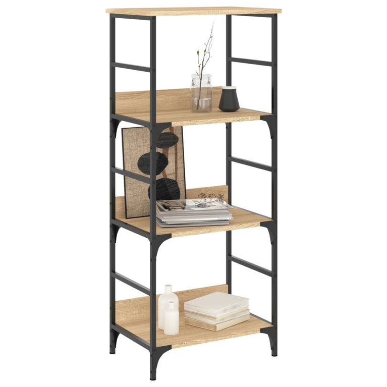 Boekenrek 50x33x117,5 cm bewerkt hout sonoma eikenkleurig