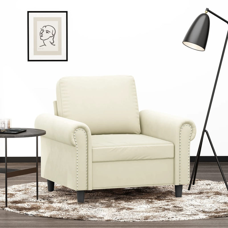 Fauteuil 60 cm fluweel crèmekleurig