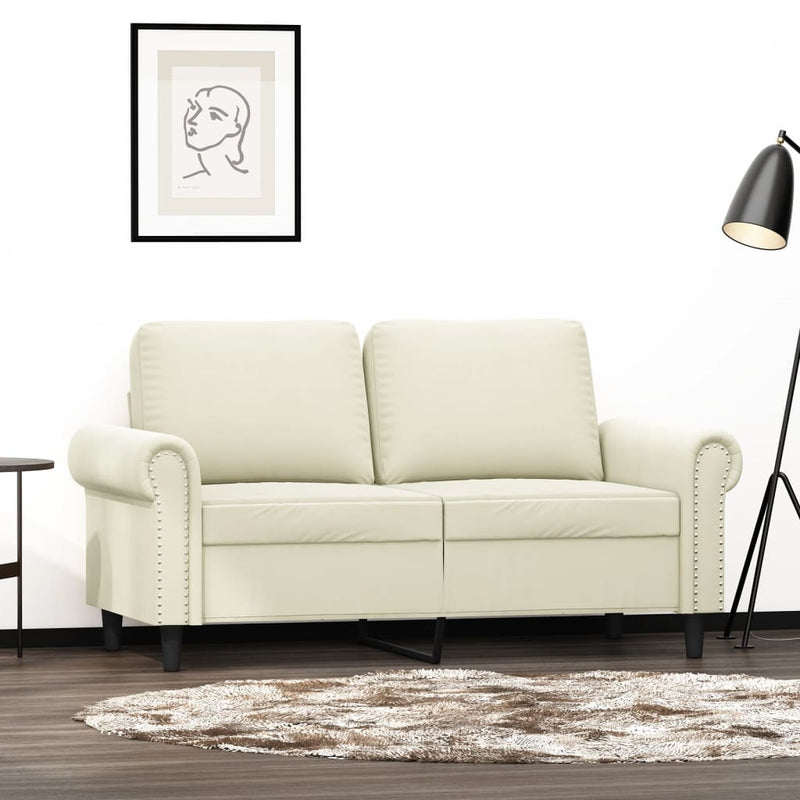 Tweezitsbank 120 cm fluweel crèmekleurig
