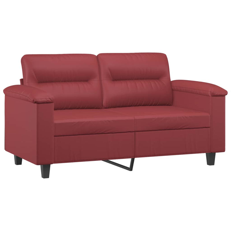 Tweezitsbank 120 cm kunstleer wijnrood