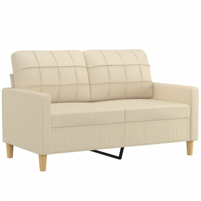 Tweezitsbank 120 cm stof crèmekleurig
