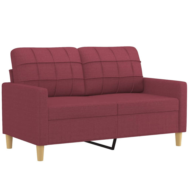 Tweezitsbank 120 cm stof wijnrood