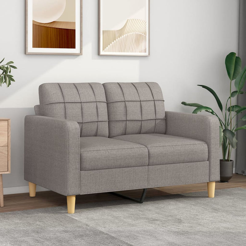 Tweezitsbank 120 cm stof taupe