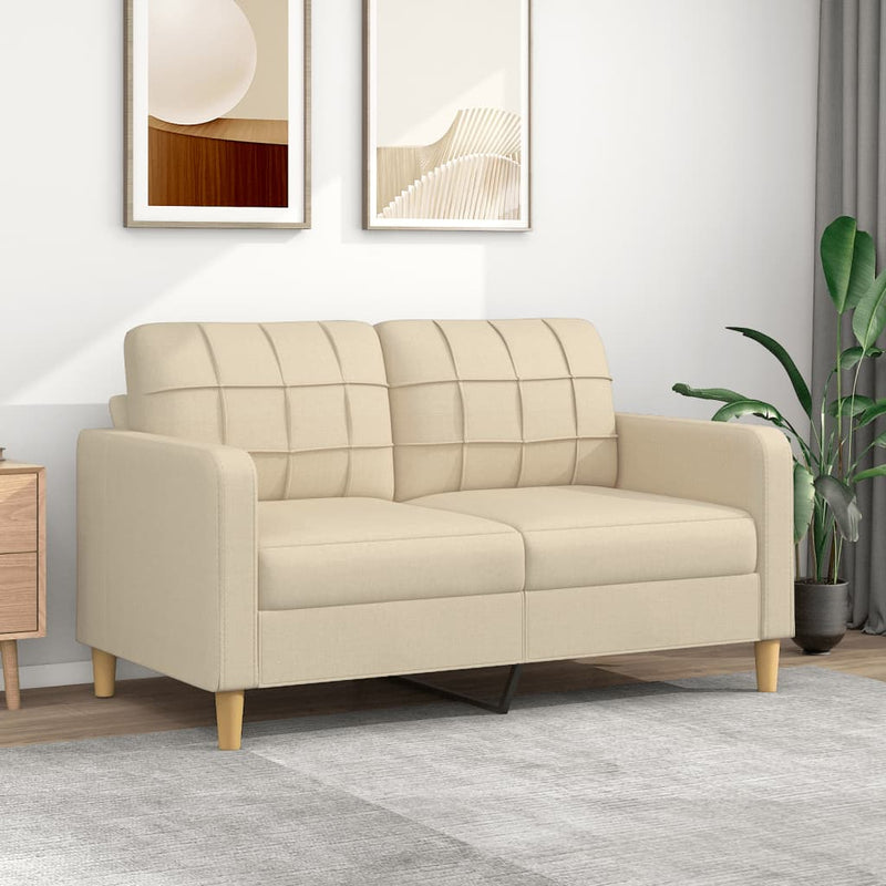 Tweezitsbank 140 cm stof crèmekleurig