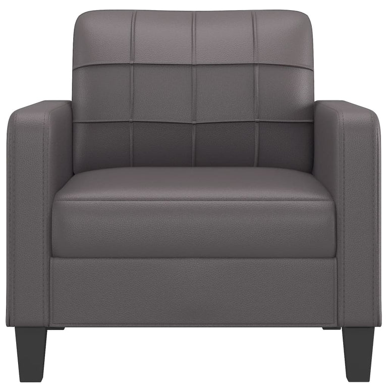 Fauteuil 60 cm kunstleer grijs