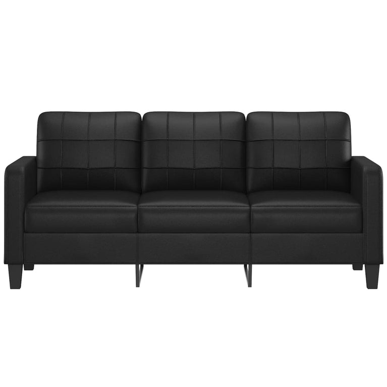 Driezitsbank 180 cm kunstleer zwart