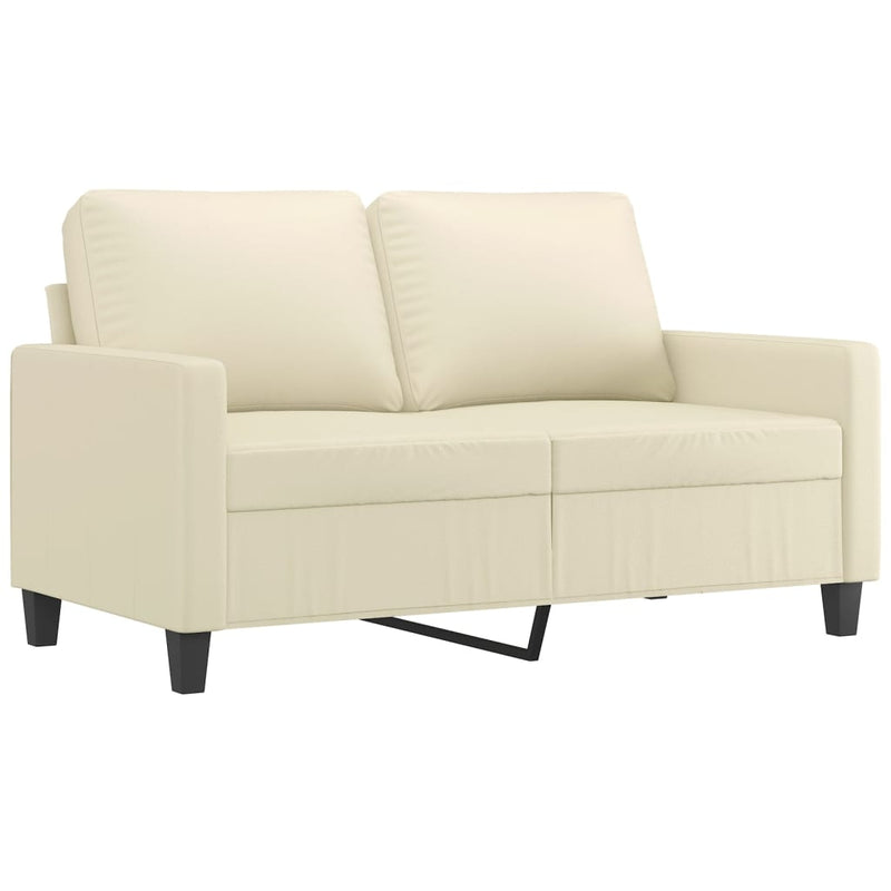 Tweezitsbank 120 cm kunstleer crèmekleurig