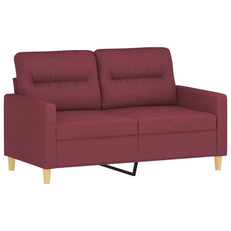 Tweezitsbank 120 cm stof wijnrood