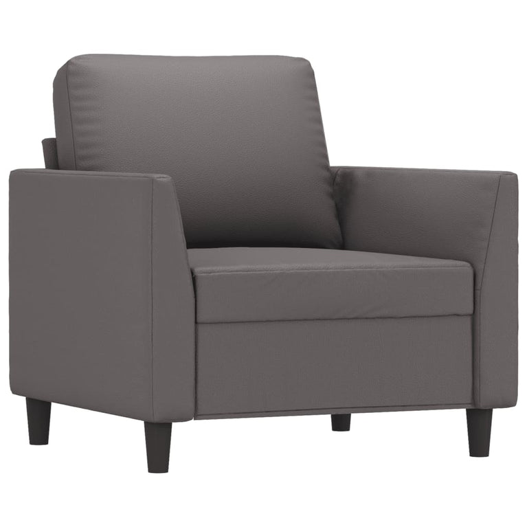 Fauteuil 60 cm kunstleer grijs
