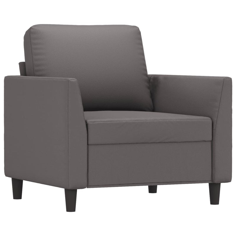 Fauteuil 60 cm kunstleer grijs