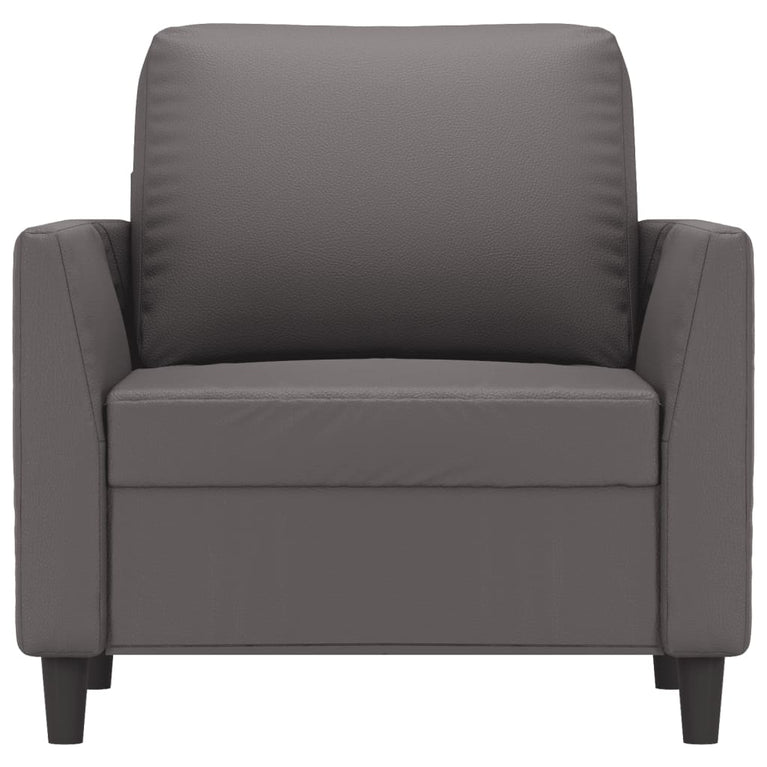 Fauteuil 60 cm kunstleer grijs
